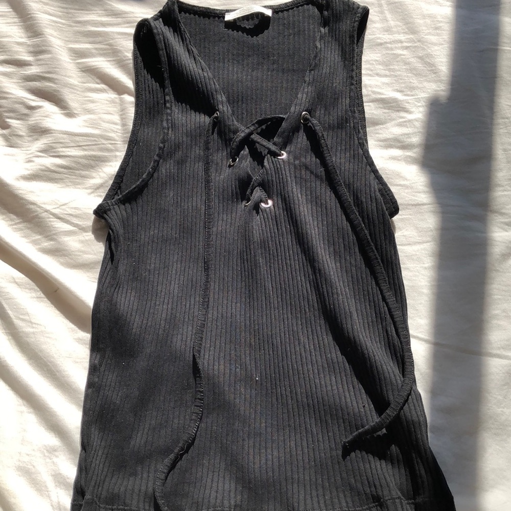 Basic Zara Black Tie Up Tank